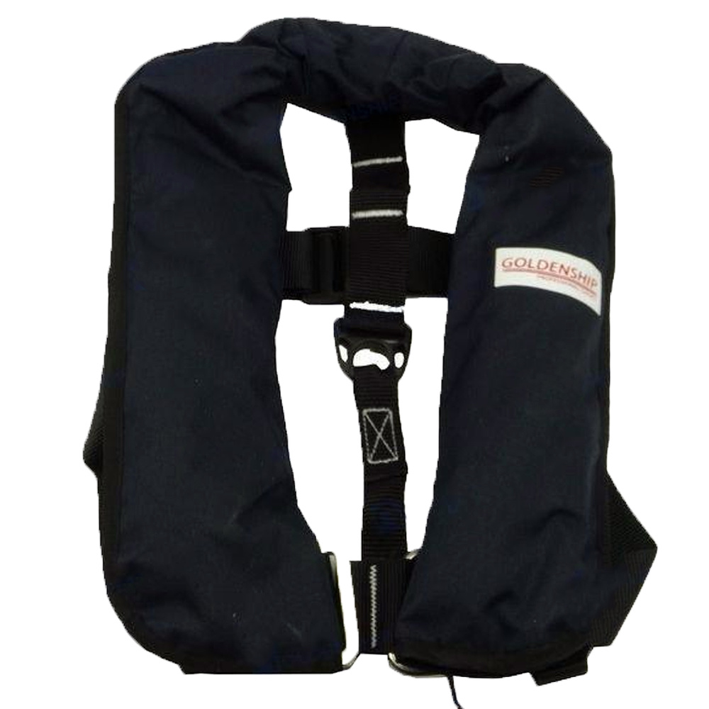 Chaleco con Arnes Automatico ISO 150N GoldenShip Color: NAVY - Medida pecho: 55-140 cm - Peso: 40kg+ 