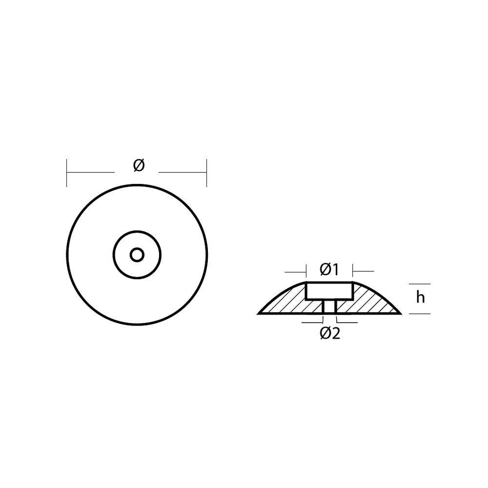 ÁNODO PARA TIMONES ZINC Ø 140MM 