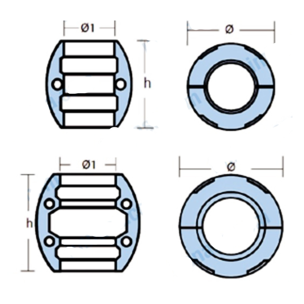 ANODO ZINC COLLARIN EJE 45mm - 1