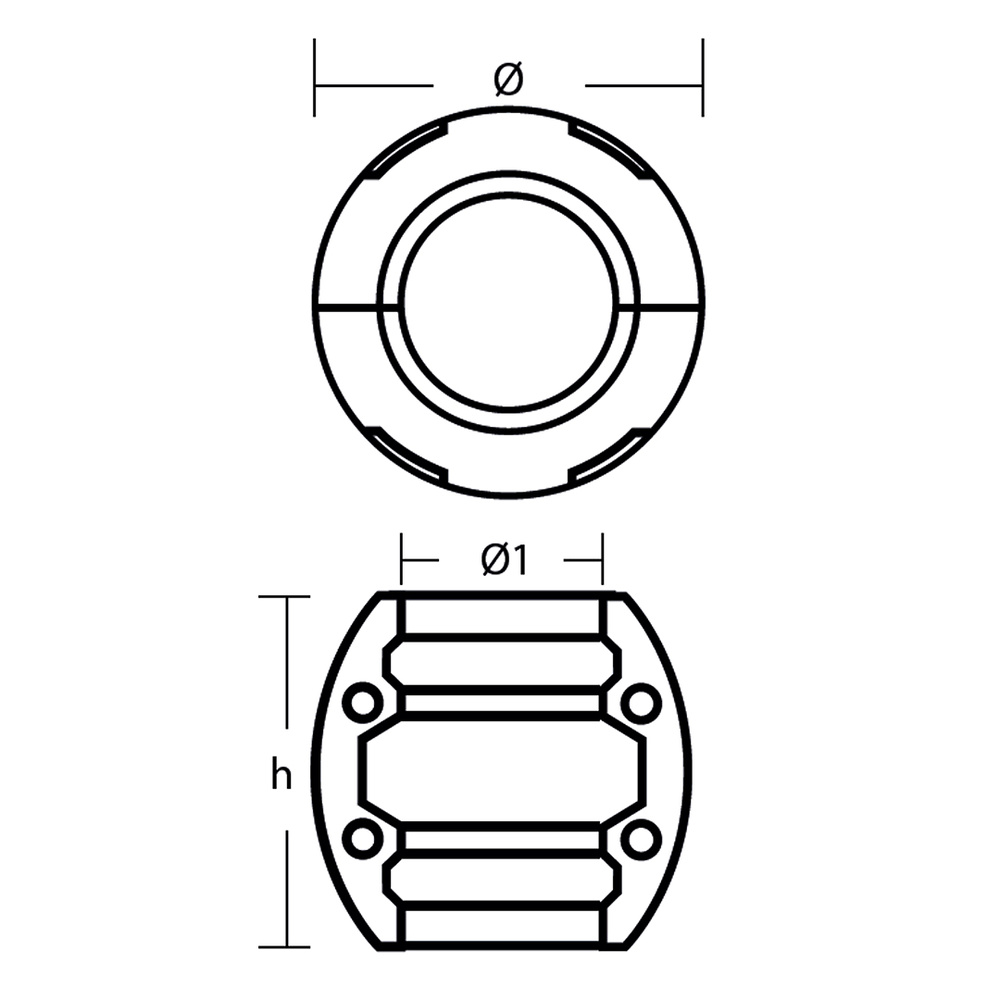 ANODO ZINC COLLARIN EJE 57,1mm 