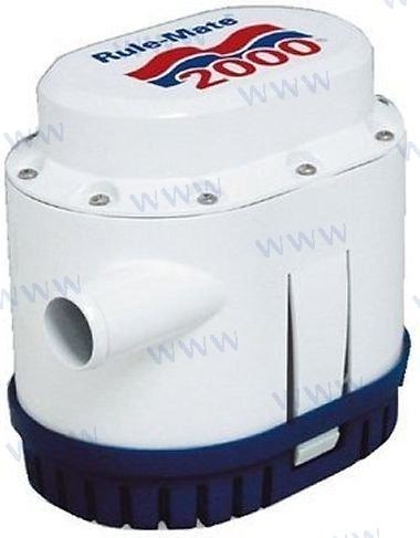 BOMBA ACHIQUE RULE-MATE-1500GPH/5700L/h, 12V Con sensor de nivel incorporado. Medida: 152 x 185 mm 6” x 71/4” 