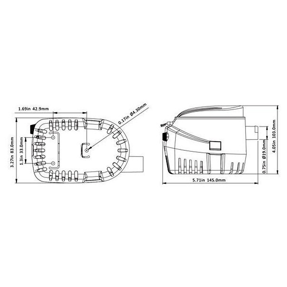 BOMBA ACHIQUE SUMERGIBLE AUTOMATICA SEAFLO 750GPH/2850 L/h, 24V 