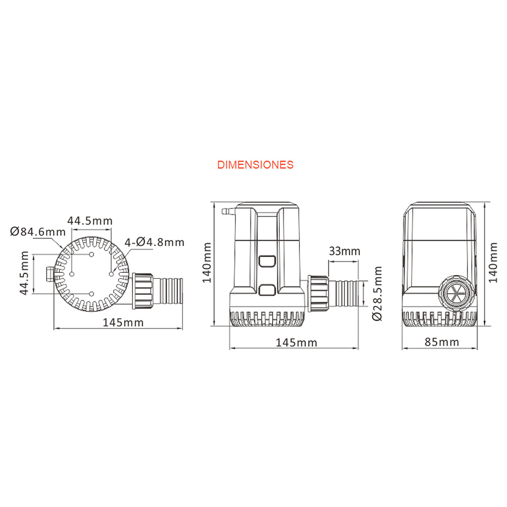 Bomba de achique SERIE 13A 2000 GPH 24V 