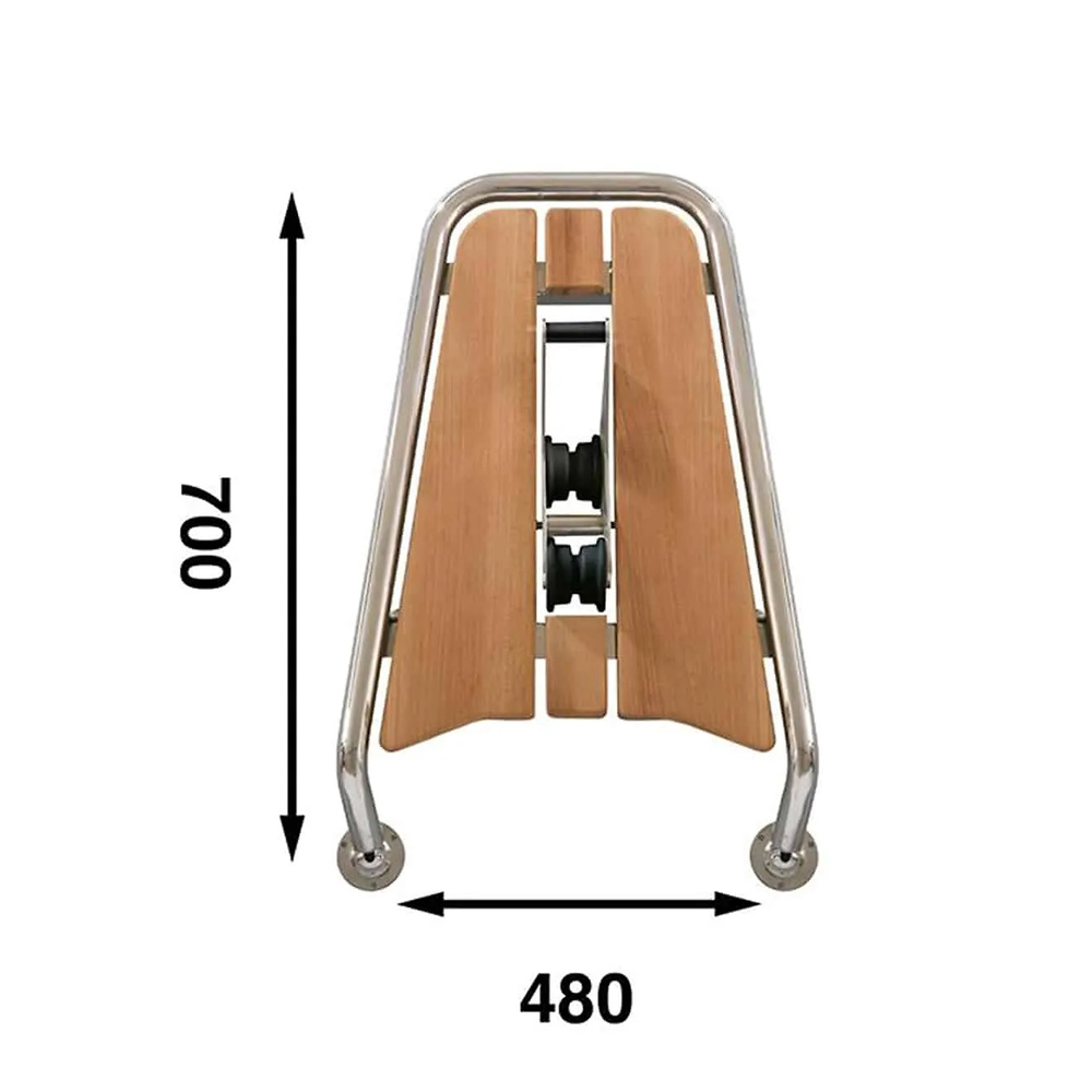 Botalón de proa para motoras 700 x 480 mm con cadenote ancla Batsystem 