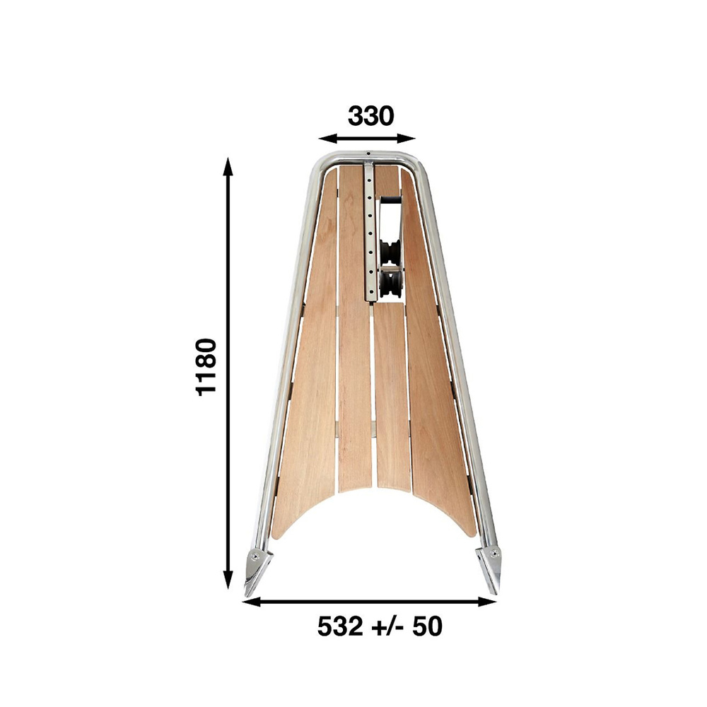 Botalón de proa para veleros 1180 x 532 mm con cadenote ancla Batsystem 