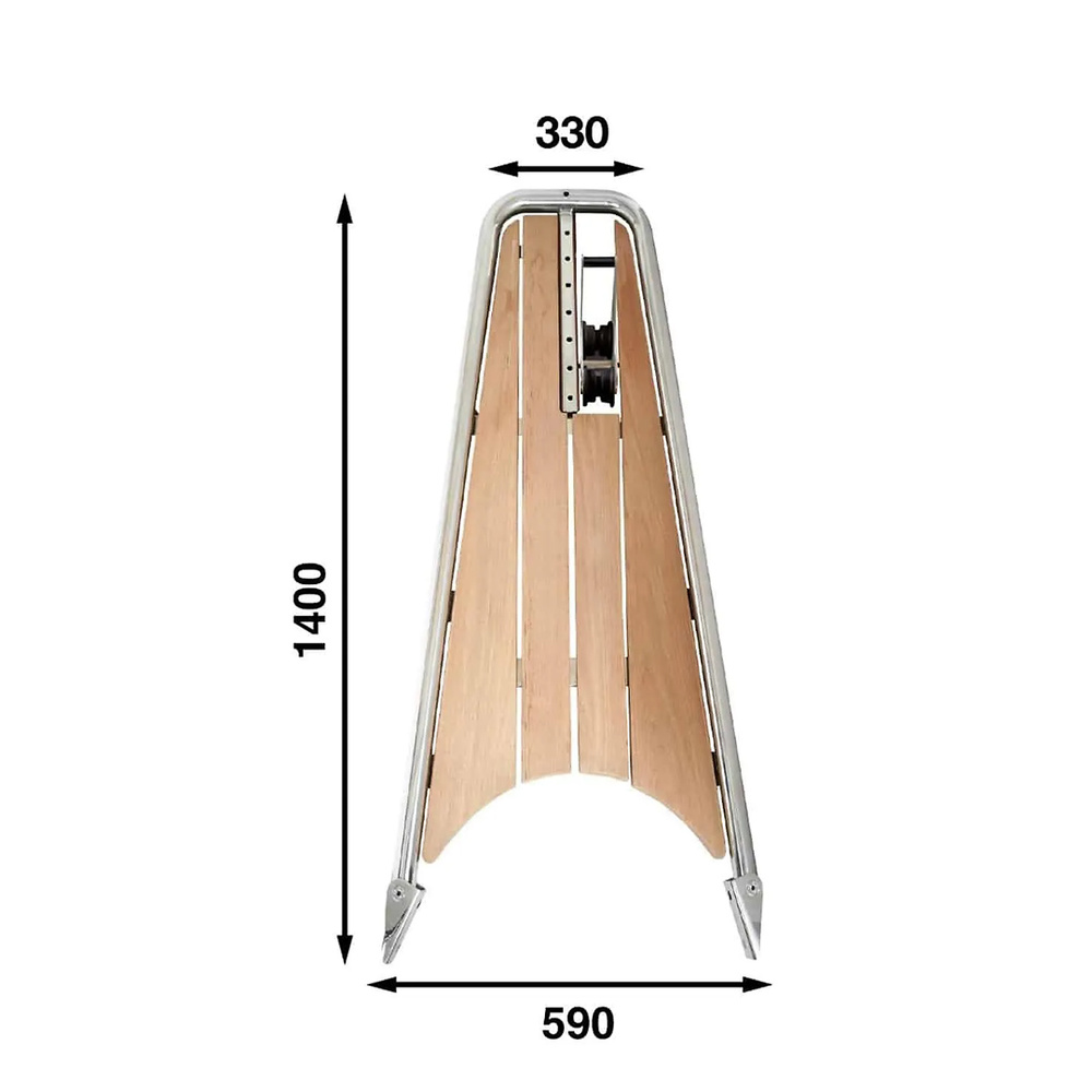 Botalón de proa para veleros 1400 x 590 mm con cadenote ancla Batsystem 