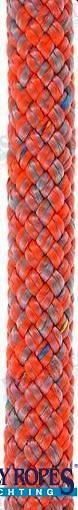 Cabo Drizas Poly-Braid-32. Gris/Naranja. Poly Ropes 8/10/12mm 