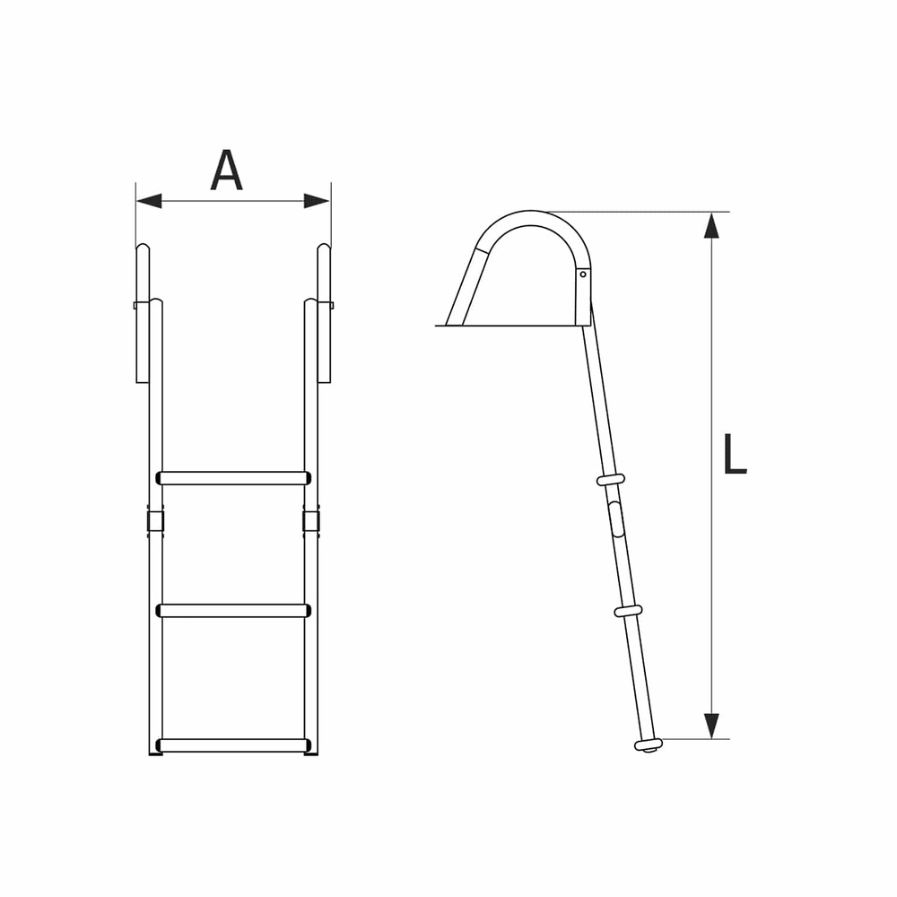 ESCALERA DE BAÑO PLEGABLE 5 PELDAÑOS 