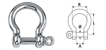 GRILLETE LIRA INOXIDABLE 316 Ø 22 