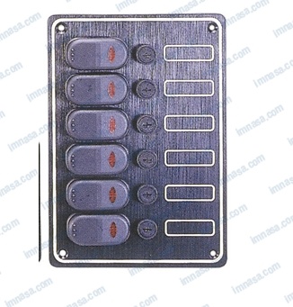 PANEL ELECTRICO ALUMINIO 6 BOTONES 5-1/4