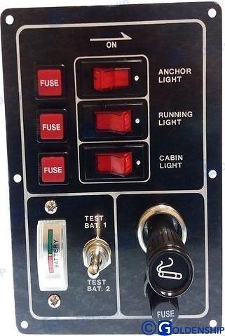 Panel 3 Interruptor + Tester + Encendedor 