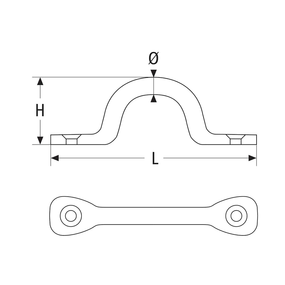 Pasacabo de varilla en acero inoxidable AISI 316 (VARIAS MEDIDAS) 