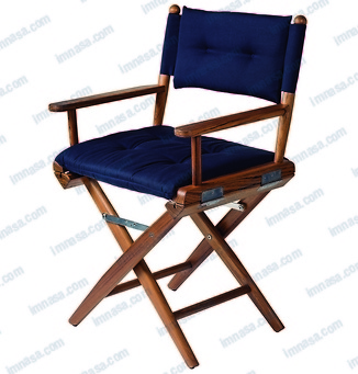 SILLA TECA DELUXE COJIN AZUL NAVY 