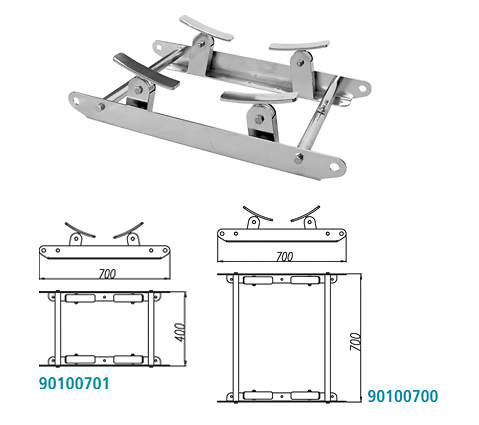 SOPORTE BALSA SOLAS CILÍNDRICAS INOXIDABLE AISI 316 