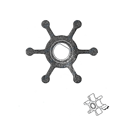 TURBINA IMPULSOR FUERABORDA IMPELLER (6P) T4 CON TORICA NITRILO F2 JOHNSON - SPX 