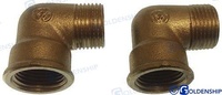 CODO MACHO-HEMBRA Fabricado en Laton 1/2" / 90grados  Pipe elbow male-female/curva 90 maschio/femmina (Pack 8)