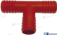 EMPALME "T" 20 MM(3/4") ROJO  Fabricado en plástico. Tee connector Made in Plastic.Connettore T in Plastica. (PACK DE 24)