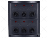 PANEL ELECTRICO 6 BOTONES 4-1/4" NEGRO CON LEDS