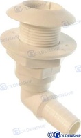 PASACASCOS 90º PARA MANGUERAS DE 1"mm /25 Thrue hull  1"/25mm in White plastic,Passacafo90  1" /25mm in plastica bianca (PACK DE 4)