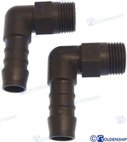 RACOR 90º POLIAMIDA 3/4 - 19  Fabricado en poliamida. male hose adapter 90grados/portagomma maschio 90. (PACK DE 6)